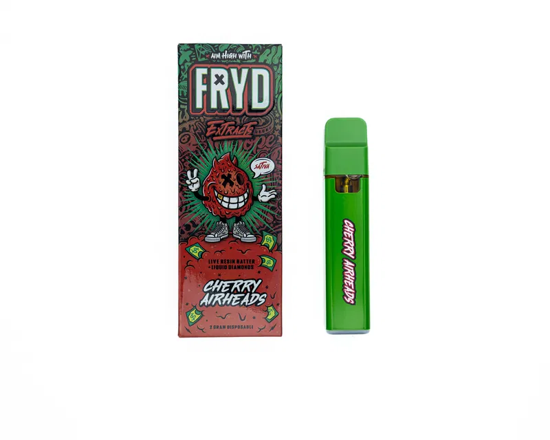 Fryd Cherry Airheads 2g Live Resin Disposable Vape – Sativa Vape with Sweet Cherry Flavor